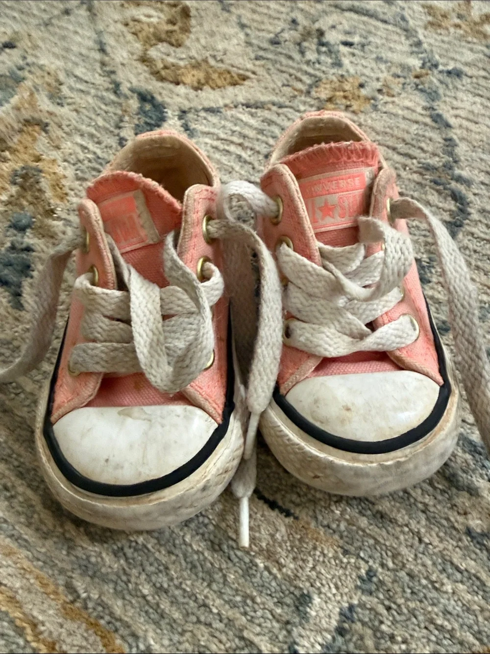 Converse Kids Coral Pink Canvas Low-Top Sneakers